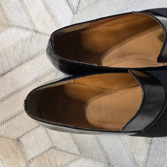 Sey Collection black leather loafers size 6 - Picture 4 of 5